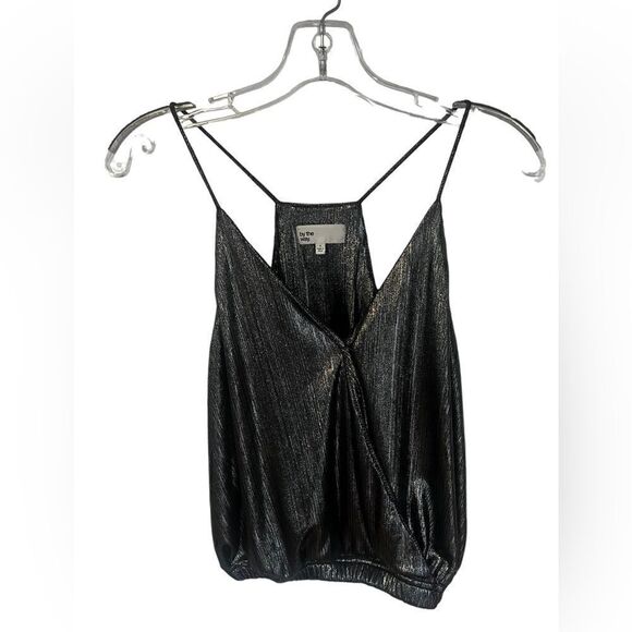 Revolve by the way Veronica Pleated Cami Top in Silver Womens Sz Small Metallic - Picture 4 of 6